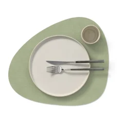 Corduroy placemat curve L, Olive Green