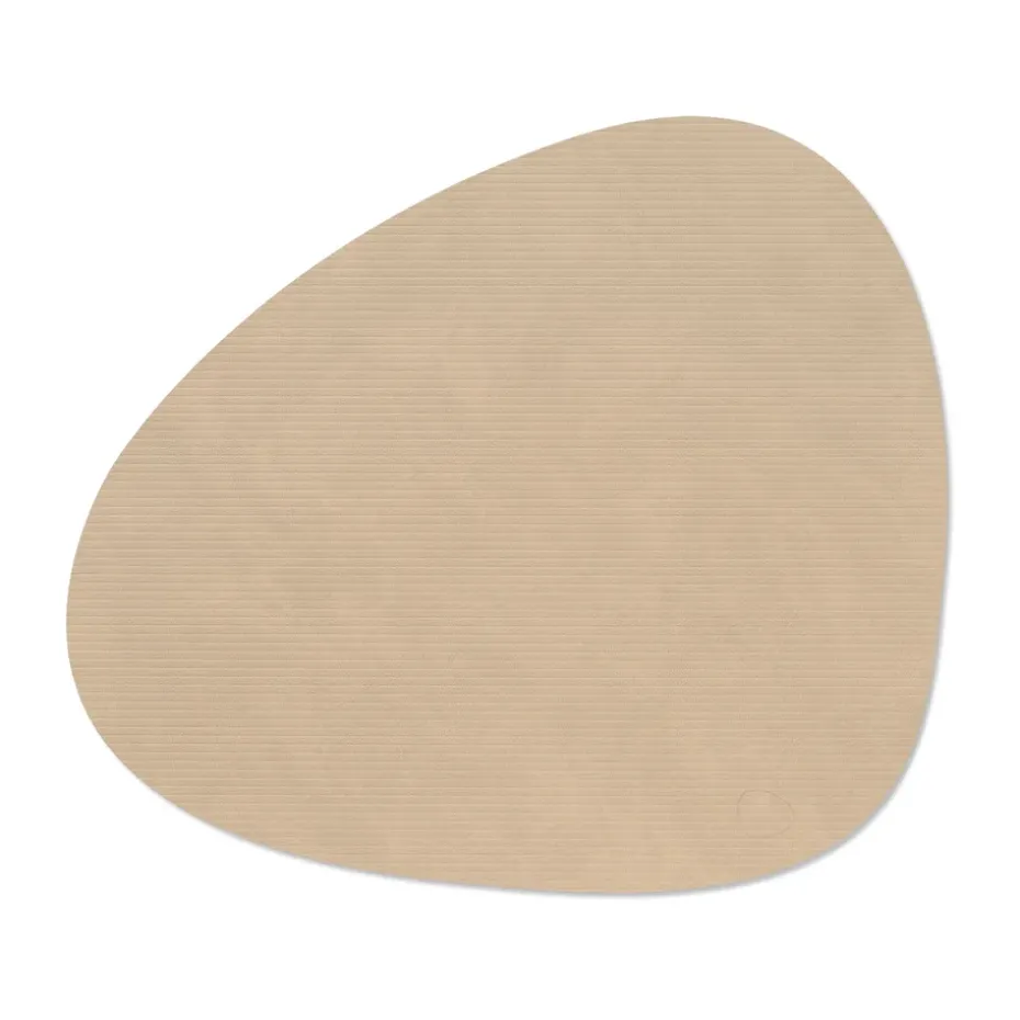Corduroy placemat curve L, Sand
