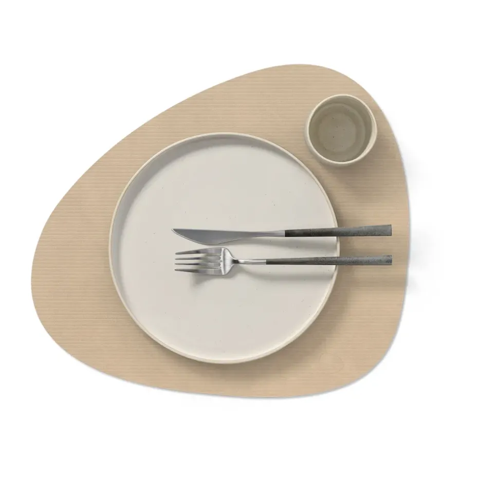 Corduroy placemat curve L, Sand