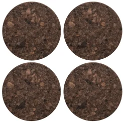 Cork glasonderzetters 4-pack, Smoked