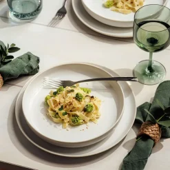 Crafted cotton bord Ø26 cm, White