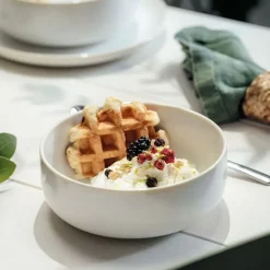 Crafted cotton kom Ø16 cm, White