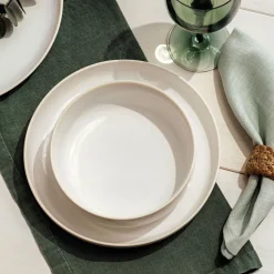 Crafted cotton kom Ø16 cm, White