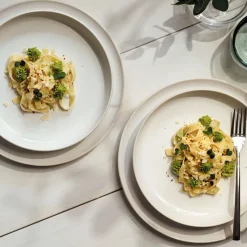 Crafted cotton servies 4-delig, White