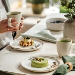 Crafted cotton servies 6-delig, White