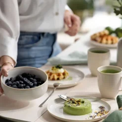 Crafted cotton servies 6-delig, White