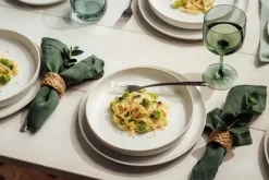 Crafted cotton servies 6-delig, White