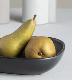 Curve Stoneware diep bord 19x22 cm, Black