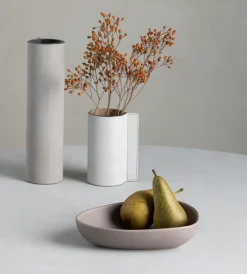 Curve Stoneware diep bord 19x22 cm, Warm grey