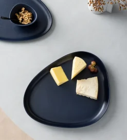 Curve Stoneware serveerschaal 30x35 cm, Navy blue