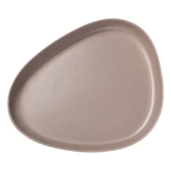 Curve Stoneware serveerschaal 30x35 cm, Warm grey