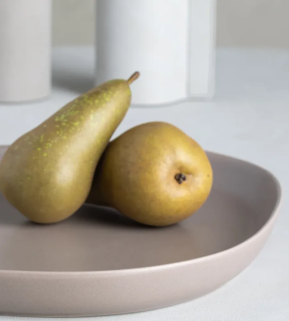 Curve Stoneware serveerschaal 30x35 cm, Warm grey