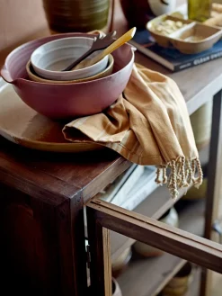 Dahlia serveerschotel Ø32,5 cm, Bruin