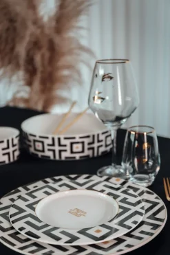 DECO schaal 1,5 liter, Wit-zwart