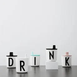 Design Letters drinktuit/deksel voor melamine beker, zwart