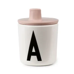 Design Letters drinktuit/deksel voor melamine beker, Nude
