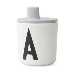 Design Letters drinktuit/deksel voor melamine beker, grijs