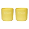 Design Letters eierdop 2-pack, Hello-yellow