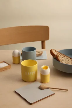 Design Letters eierdop 2-pack, Hello-yellow