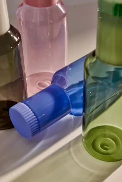 Design Letters glazen karaf tube 1 L, Blue/milky blue