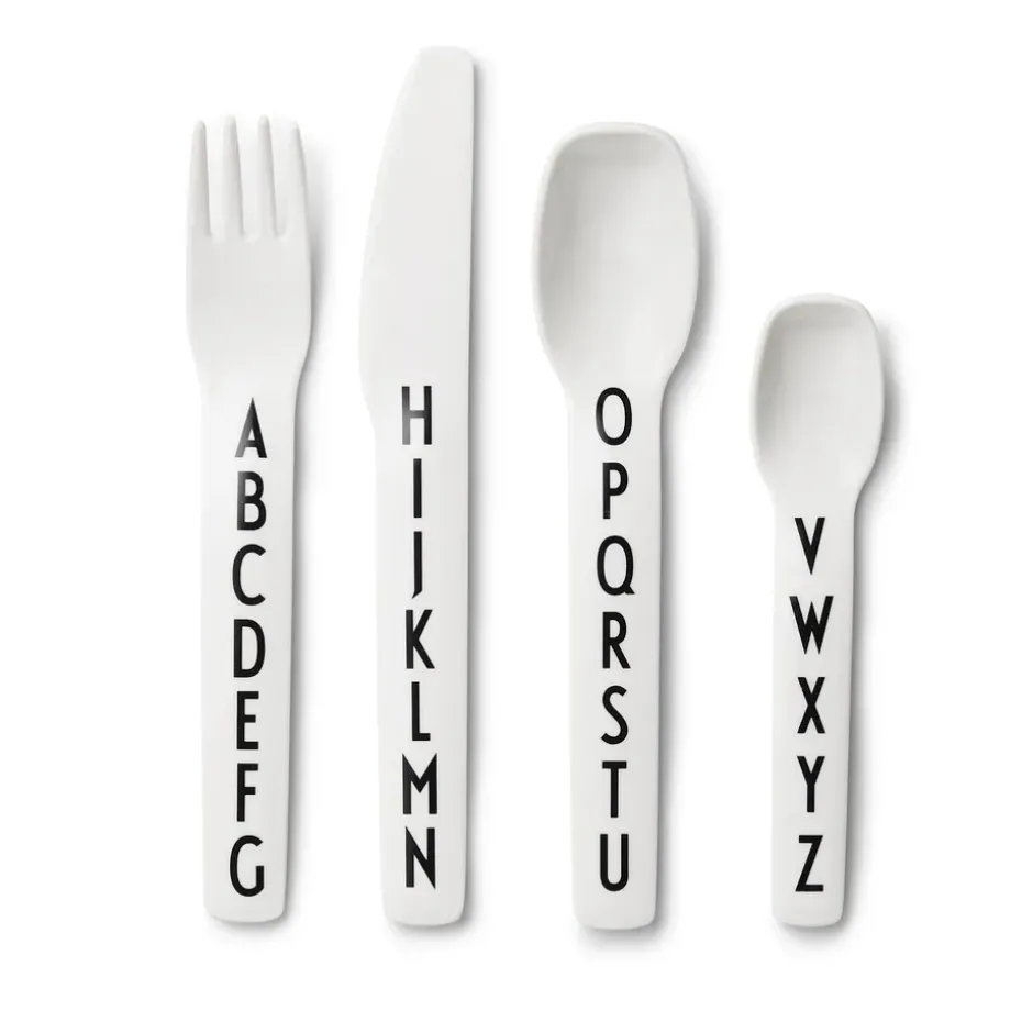 Design Letters kinderbestek melamine, 4 stuks