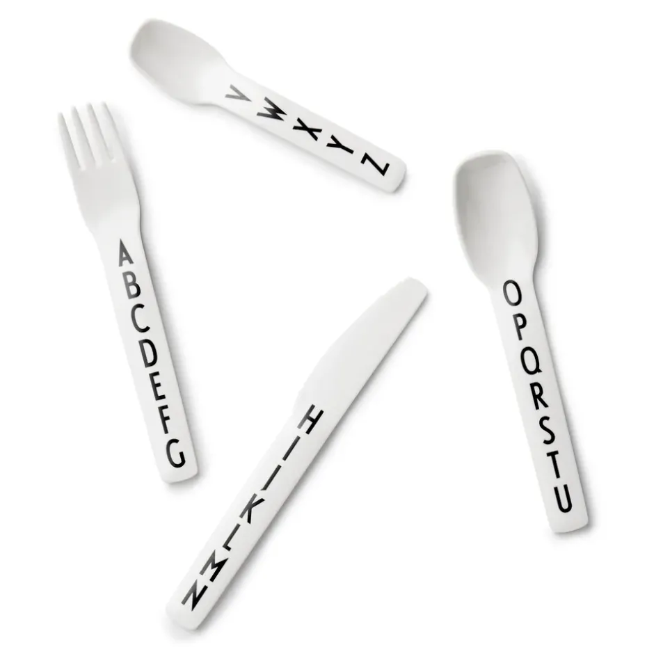 Design Letters kinderbestek melamine, 4 stuks