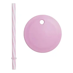 Design Letters rietje met deksel, Purple