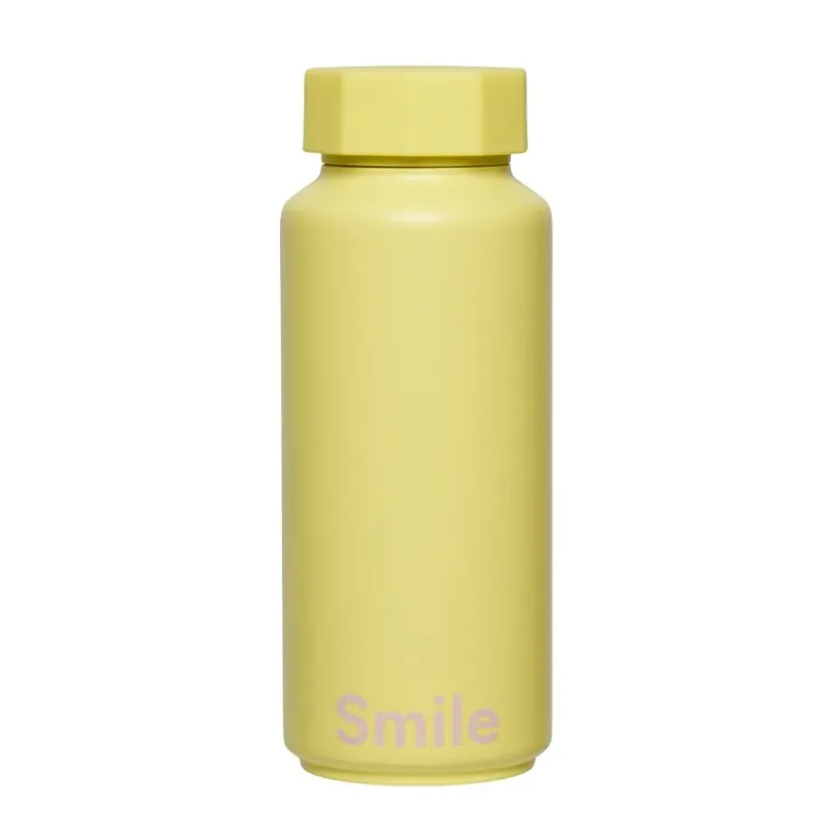 Design Letters thermosfles, Smile-geel