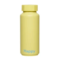 Design Letters thermosfles, Happy-geel