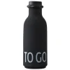 Design Letters TO GO drinkfles, Zwart