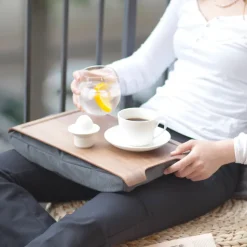 Dienbladkussen mini, Grijs-walnoot