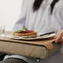 Dienbladkussen mini, zand-wilgenhout