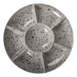 Ditte serveerschotel, Grijs-zwart