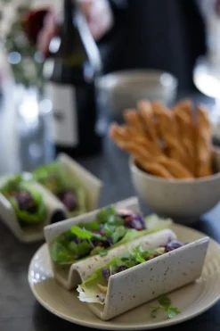 Ditte tacohouder 2-pack, Beige-wijnrood