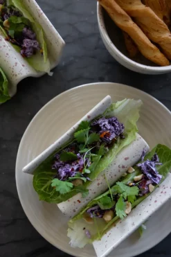 Ditte tacohouder 2-pack, Beige-wijnrood