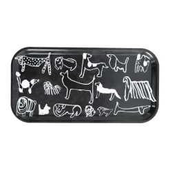 Dogs serveerplaat 22x43 cm, Black-white