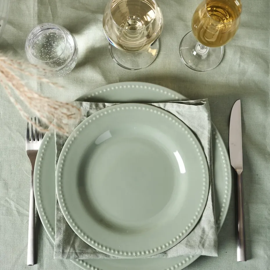 Dots bord 28 cm 4 stuks, Groen