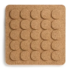 Dots vierkante pannenonderzetter 20x20 cm, Bruin