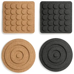 Dots vierkante pannenonderzetter 20x20 cm, Zwart