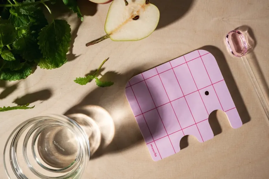 Elephant glasonderzetter 11x10 cm, Pink