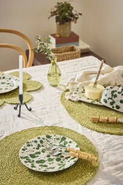 Elin placemat anemone Ø40 cm, Avocado