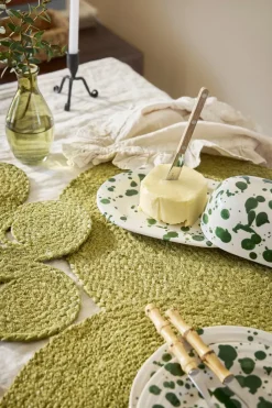 Elin placemat anemone Ø40 cm, Avocado