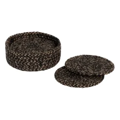 Ella glasonderzetters Ø10,5 cm 6-pack, Zwart