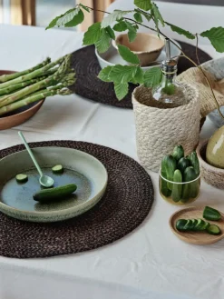 Ella placemat Ø38 cm, Bruin-zwart