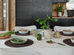 Ella placemat Ø38 cm, Bruin-zwart