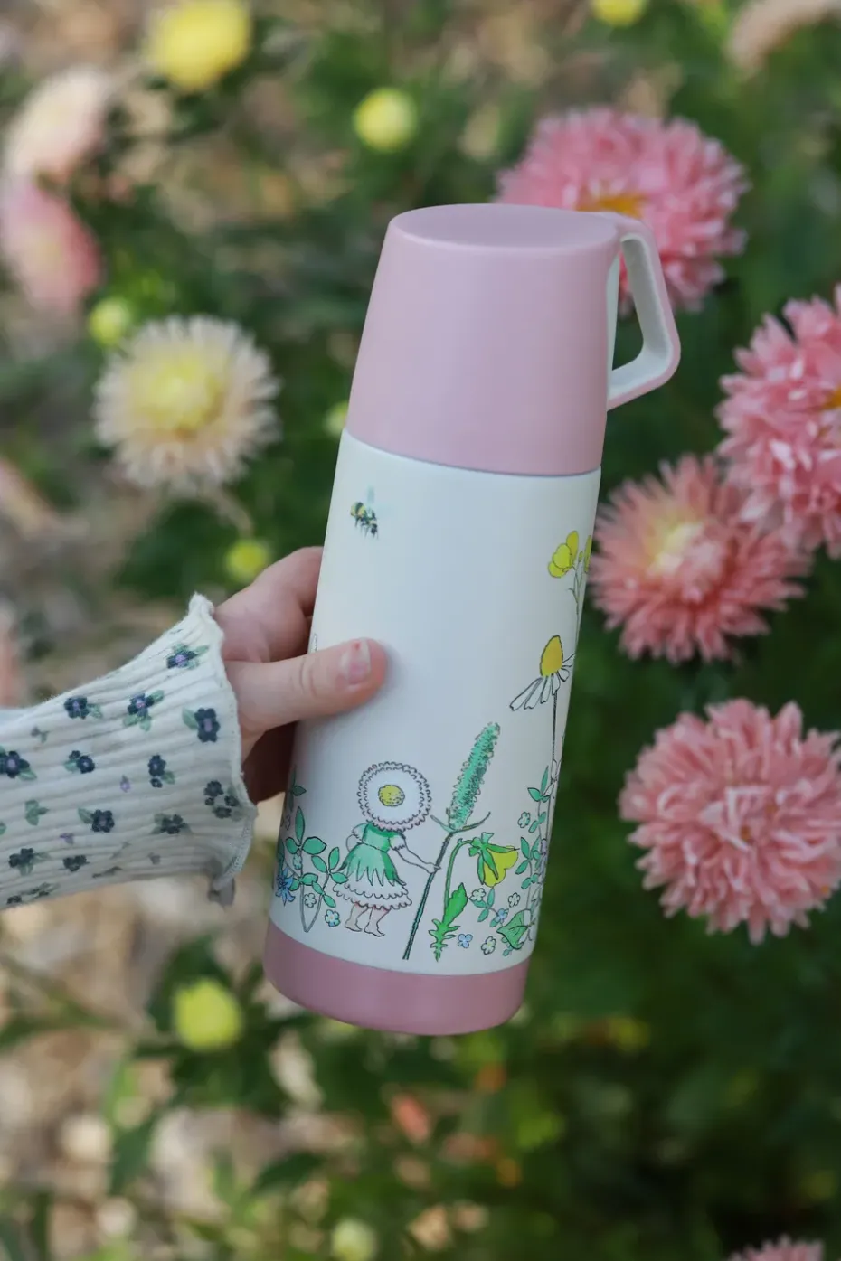 Elsa Beskow Blomsterfesten thermos 35 cl, Wit