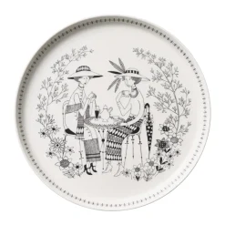 Emilia bord Ø24 cm, Zwart-wit