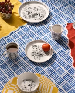 Emilia bord Ø19 cm, Zwart-wit