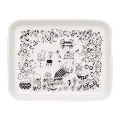 Emilia bord 15x19 cm, Zwart-wit