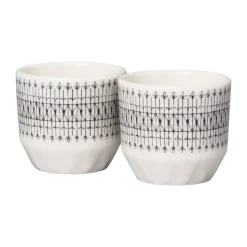 Emilia eierdop 4 cl 2-pack, Zwart-wit